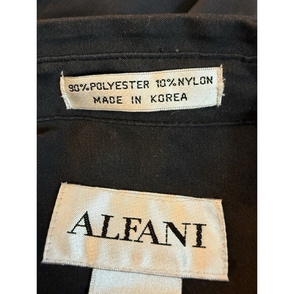 Alfani Black Sueded Long Sleeve Collarless Button Up Shirt Size XL - Picture 8 of 9